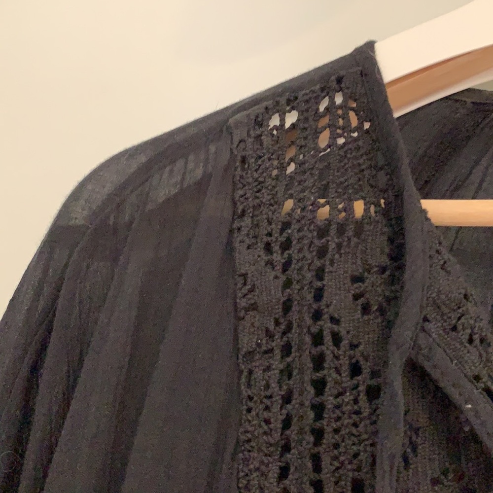 Free People NWT Dress Crocheted front Black XS - Picture 8 of 12